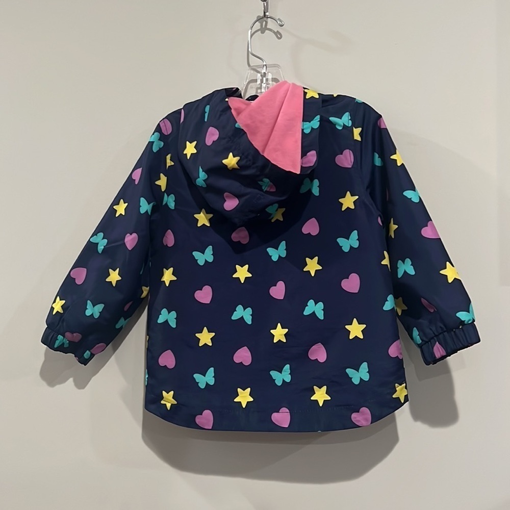 Girls Carter’s butterfly rain jacket. Size 2 toddler - Picture 12 of 15